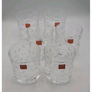 Vintage 6 RCR Laurus Bicchieri 2 Dof Tumblers Brand new Cristalleria Italiana